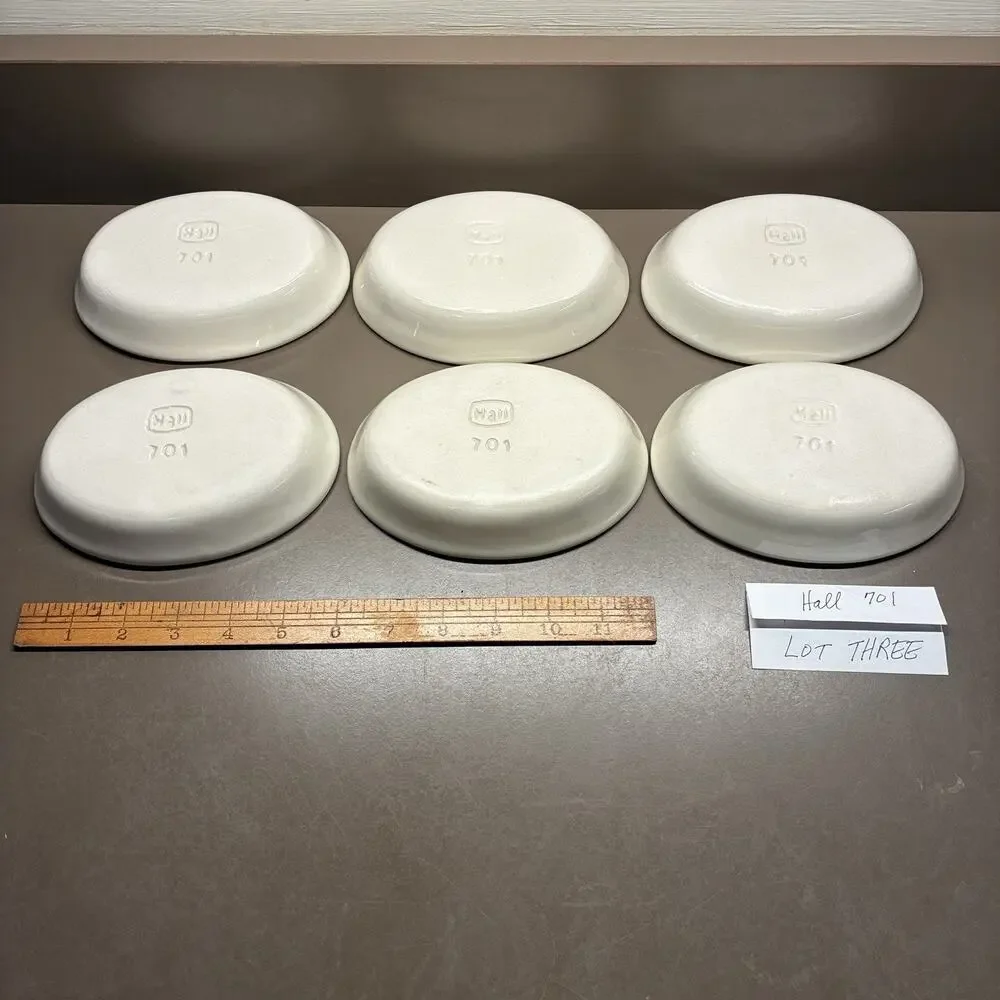 Hall Pottery 701 Set of 6 Individual Restaurant Quality Oval Casserole LOT THREE